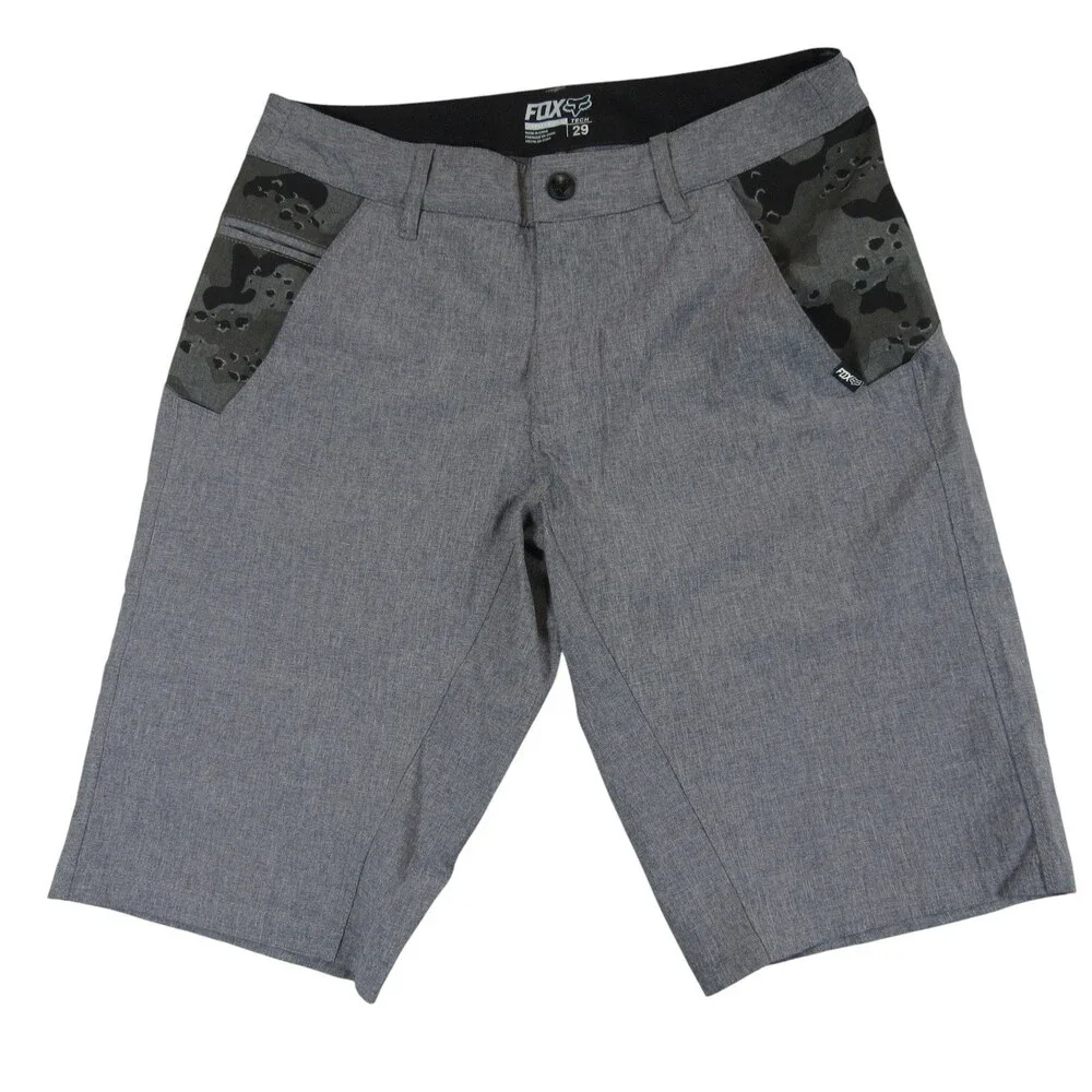 Fox Racing Mens Shorts 29‎ x 12 Tech Gray Camouflage Trim Pocket Pockets